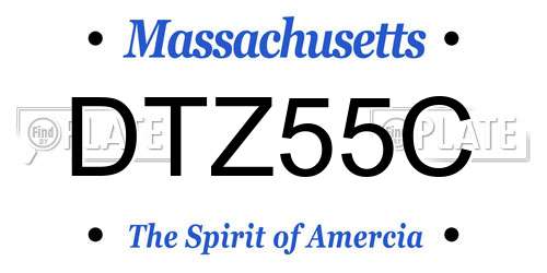 DTZ55C Massachusetts License Plate