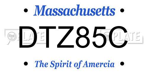 DTZ85C Massachusetts License Plate