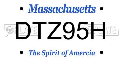 DTZ95H Massachusetts License Plate
