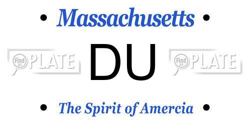 DU Massachusetts License Plate