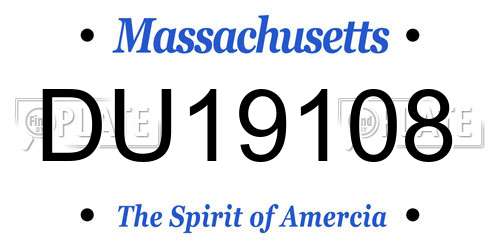 DU19108 Massachusetts License Plate