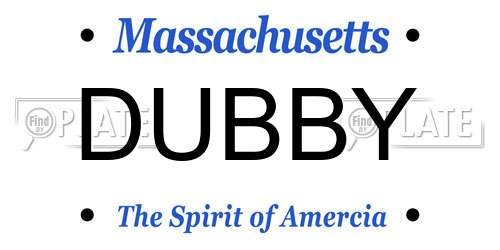 DUBBY Massachusetts License Plate