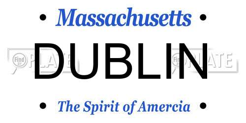 DUBLIN Massachusetts License Plate