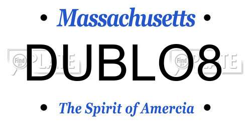 DUBLO8 Massachusetts License Plate