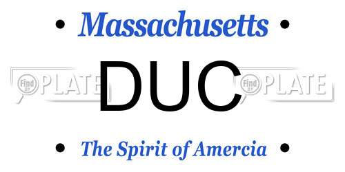 DUC Massachusetts License Plate