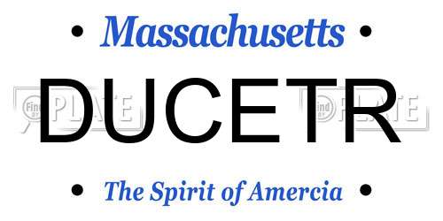 DUCETR Massachusetts License Plate