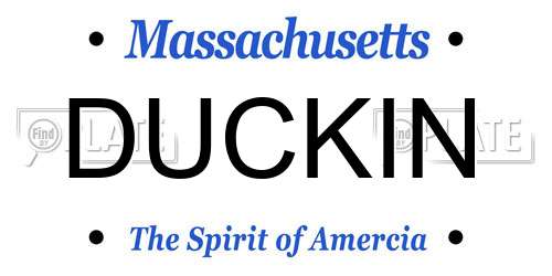 DUCKIN Massachusetts License Plate