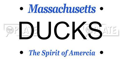 DUCKS Massachusetts License Plate