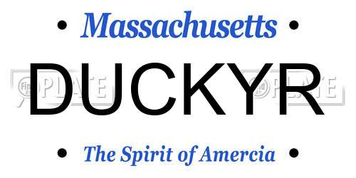 DUCKYR Massachusetts License Plate