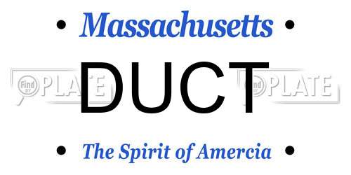 DUCT Massachusetts License Plate