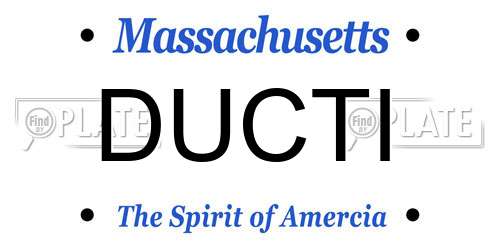 DUCTI Massachusetts License Plate