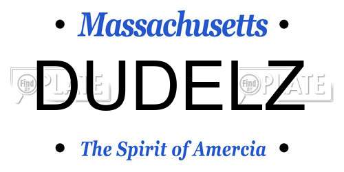 DUDELZ Massachusetts License Plate