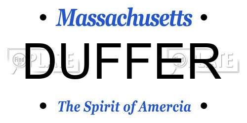 DUFFER Massachusetts License Plate