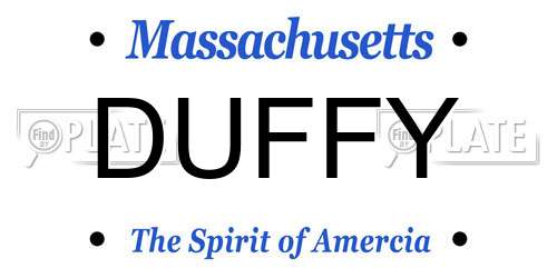 DUFFY Massachusetts License Plate