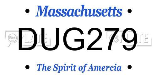 DUG279 Massachusetts License Plate