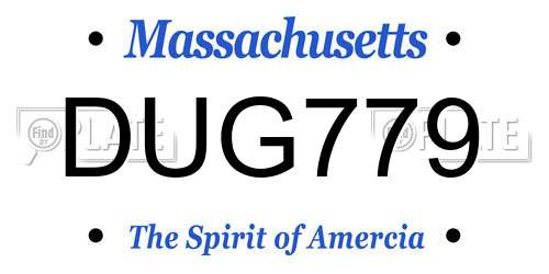 DUG779 Massachusetts License Plate
