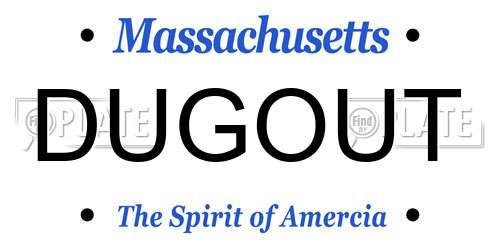 DUGOUT Massachusetts License Plate