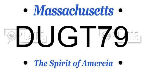 DUGT79 Massachusetts License Plate