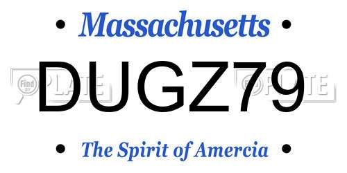 DUGZ79 Massachusetts License Plate