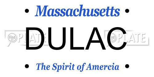 DULAC Massachusetts License Plate