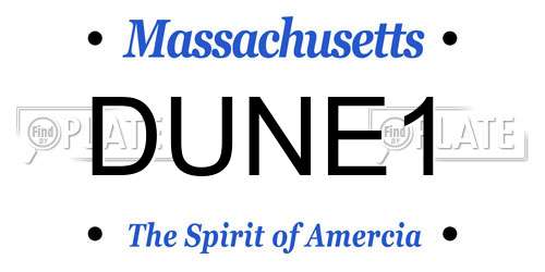 DUNE1 Massachusetts License Plate