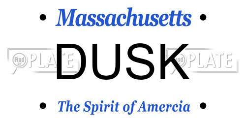 DUSK Massachusetts License Plate