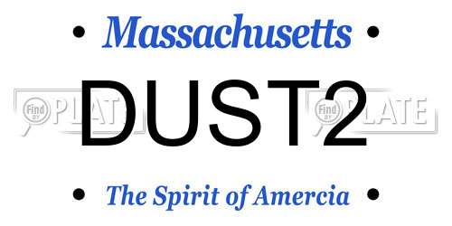 DUST2 Massachusetts License Plate