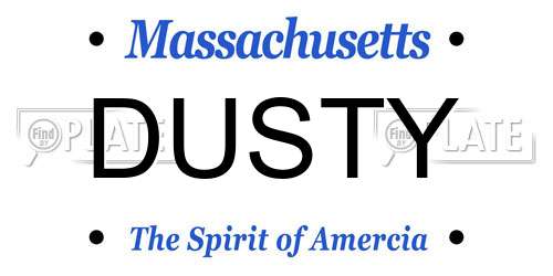 DUSTY Massachusetts License Plate