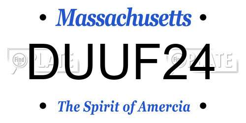 DUUF24 Massachusetts License Plate
