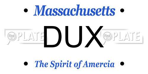 DUX Massachusetts License Plate
