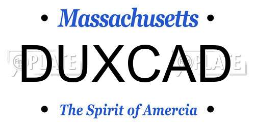 DUXCAD Massachusetts License Plate