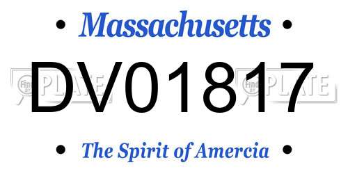 DV01817 Massachusetts License Plate