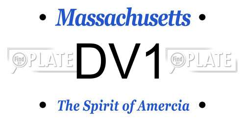 DV1 Massachusetts License Plate
