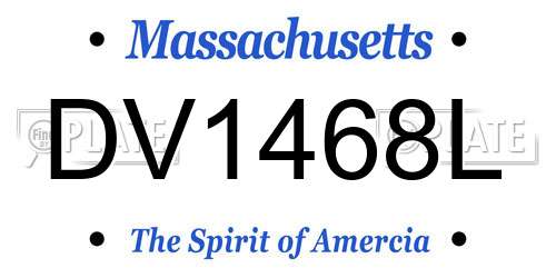 DV1468L Massachusetts License Plate