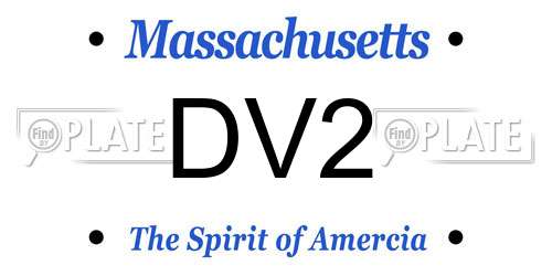 DV2 Massachusetts License Plate