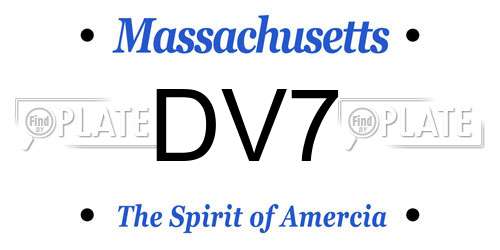 DV7 Massachusetts License Plate