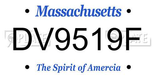 DV9519F Massachusetts License Plate