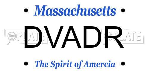 DVADR Massachusetts License Plate