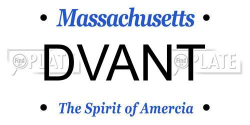 DVANT Massachusetts License Plate
