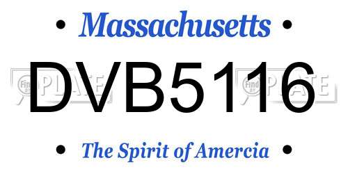 DVB5116 Massachusetts License Plate