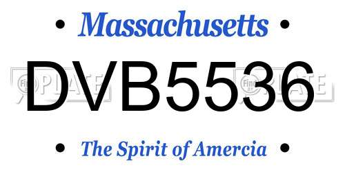 DVB5536 Massachusetts License Plate