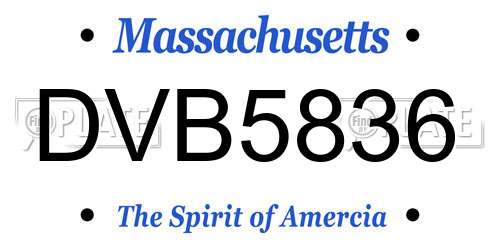 DVB5836 Massachusetts License Plate