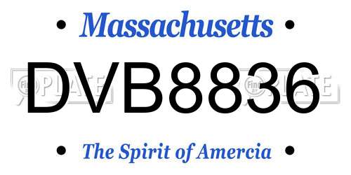 DVB8836 Massachusetts License Plate