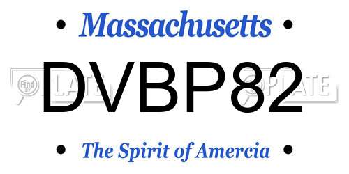 DVBP82 Massachusetts License Plate