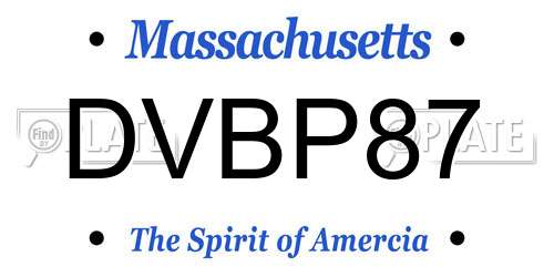 DVBP87 Massachusetts License Plate