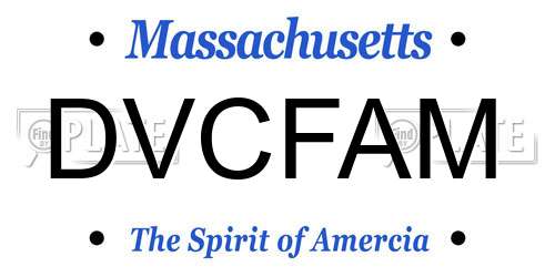 DVCFAM Massachusetts License Plate