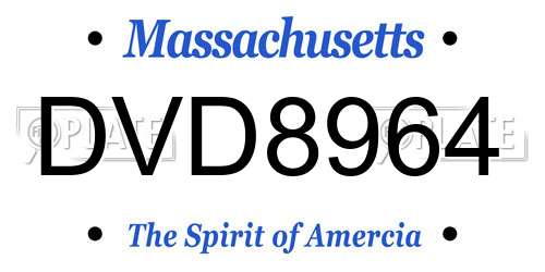 DVD8964 Massachusetts License Plate