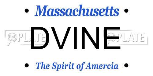 DVINE Massachusetts License Plate