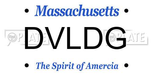 DVLDG Massachusetts License Plate