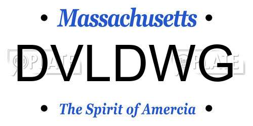 DVLDWG Massachusetts License Plate